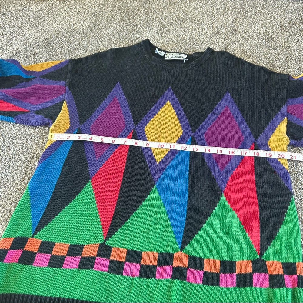 [Rafaella] VTG 80s Geometric Knit Sweater - Picture 6 of 6